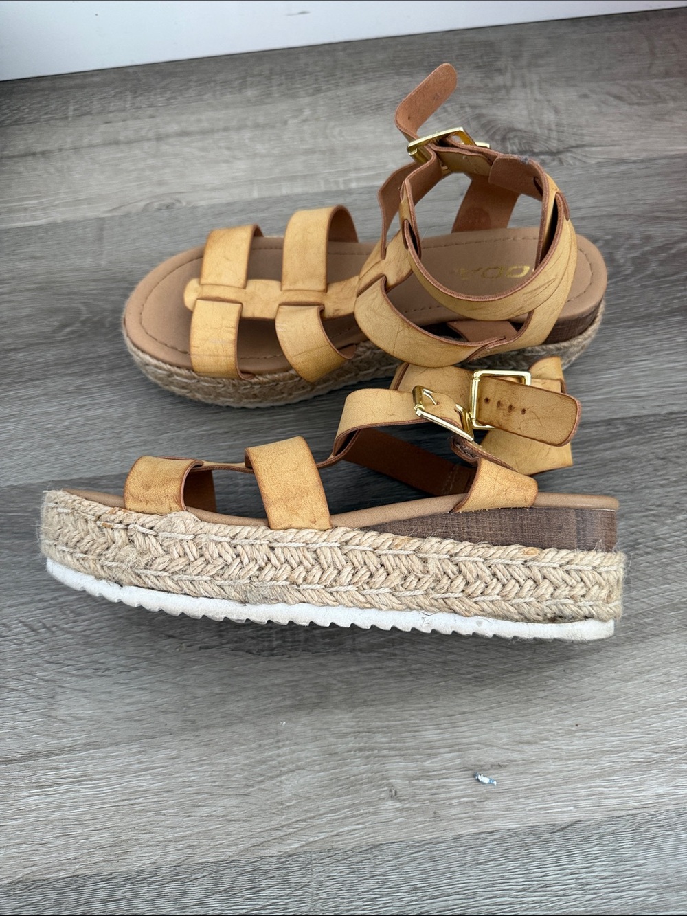 Soda Tan Strappy Gladiator Espadrille Sandals